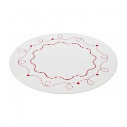 Lugar Americano 38cm Fluir Branco e Vermelho PVC